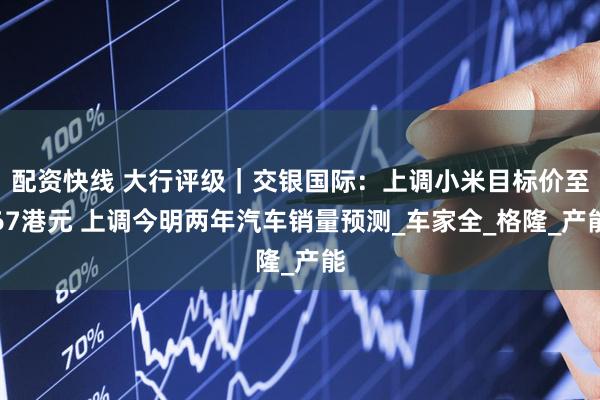 配资快线 大行评级｜交银国际：上调小米目标价至67港元 上调今明两年汽车销量预测_车家全_格隆_产能
