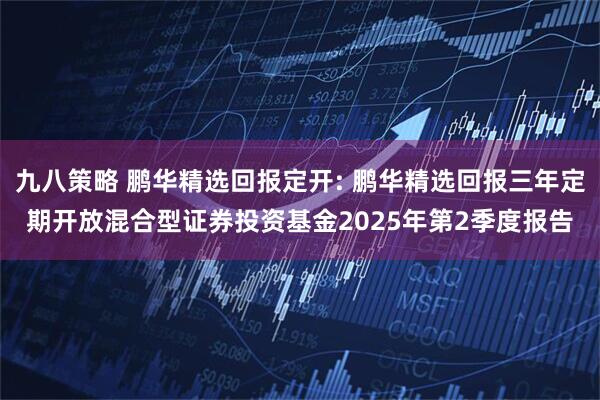 九八策略 鹏华精选回报定开: 鹏华精选回报三年定期开放混合型证券投资基金2025年第2季度报告